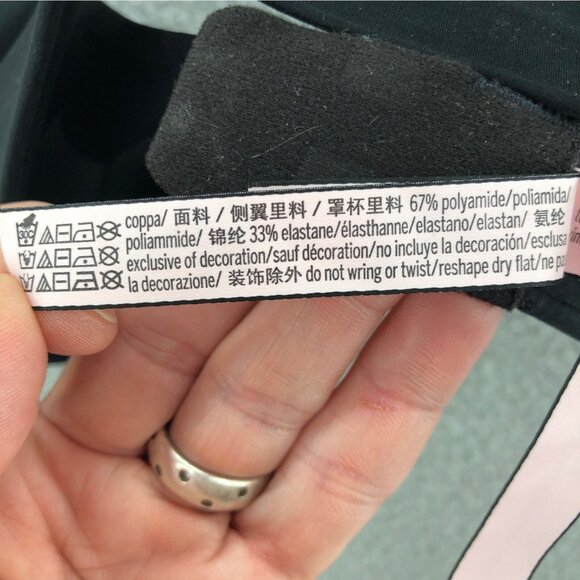 Victorias Secret Bra Womens 32D Black Lined Semi Demi Stretch Adjustable Comfort - Picture 8 of 11